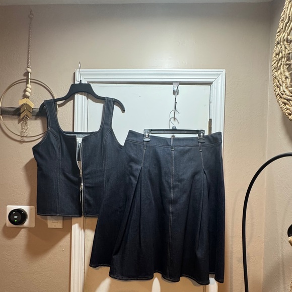 NWT Zara Denim Skirt Set